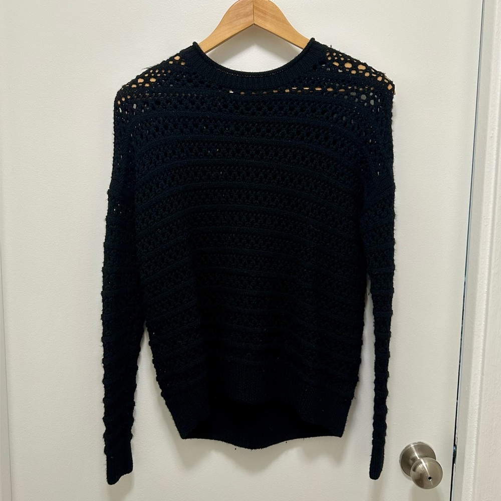 J Brand open knit merino wool sweater